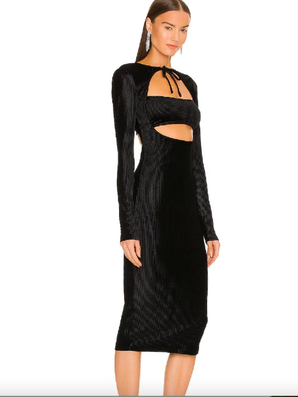 h:ours Fantasia Dress black velvet Revolve XS